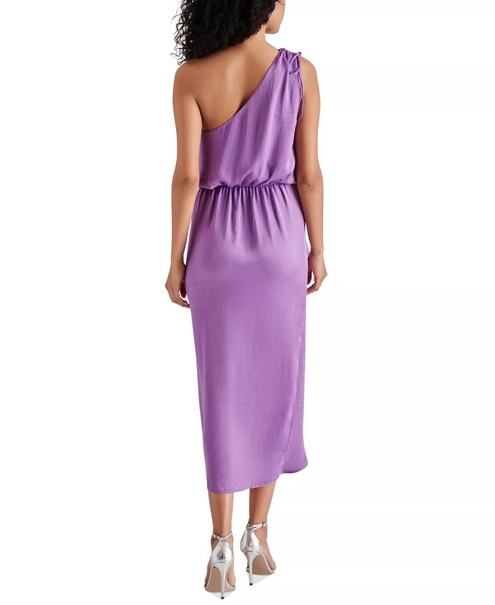 Dahlia Purple Satin Adele Midi Dress