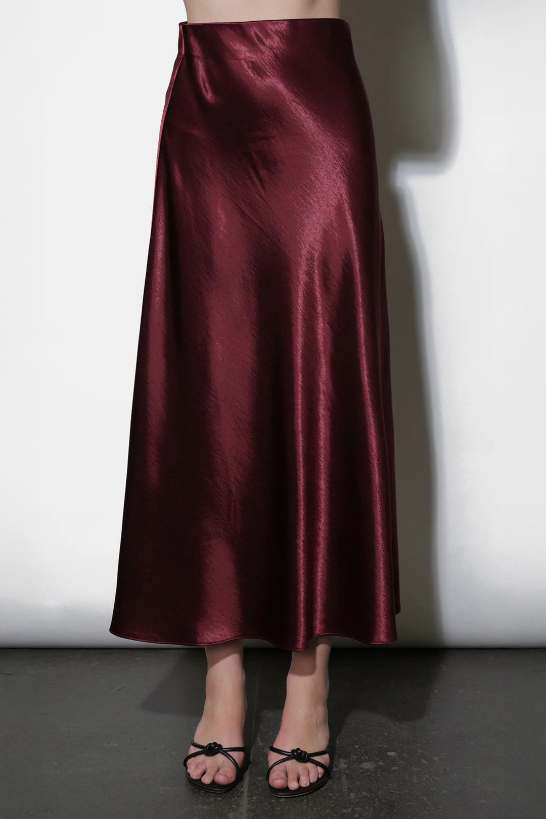 Dark Cherry Paige Midi Skirt