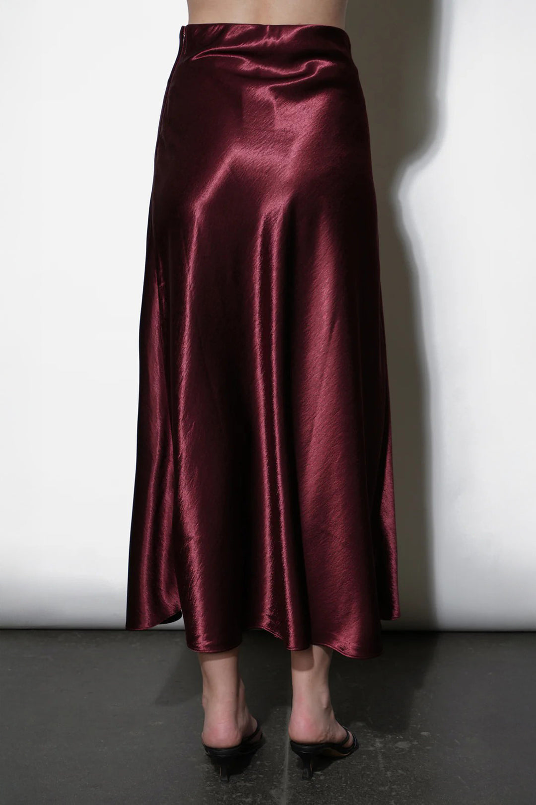 Dark Cherry Paige Midi Skirt