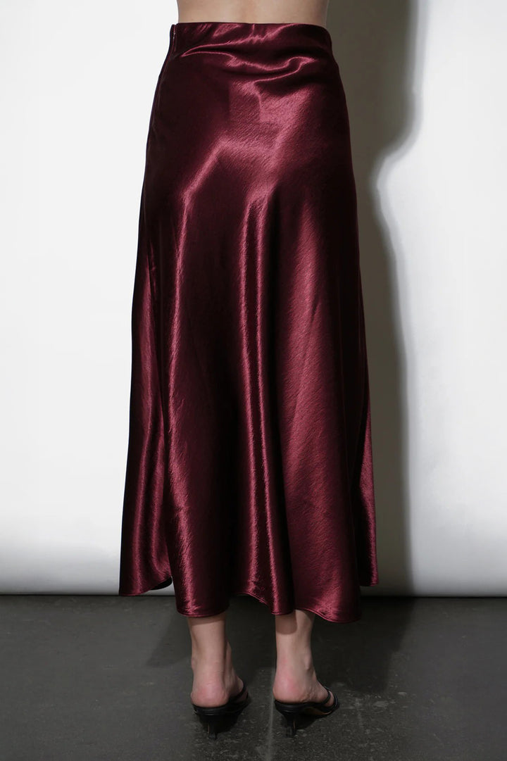 Dark Cherry Paige Midi Skirt