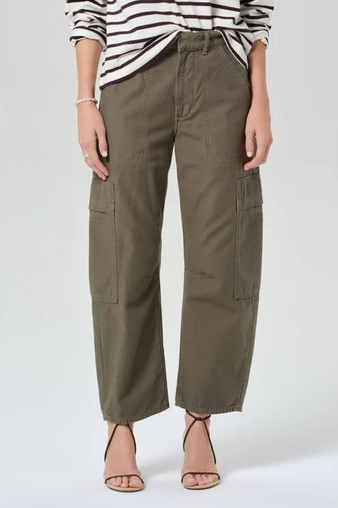 Dark Green Marcelle Low Slung Cargo Pant