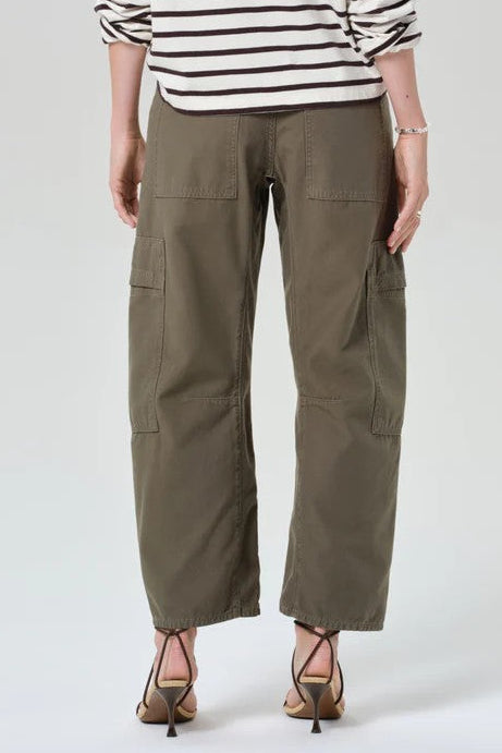 Dark Green Marcelle Low Slung Cargo Pant