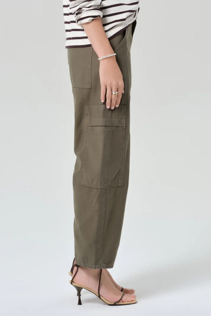 Dark Green Marcelle Low Slung Cargo Pant