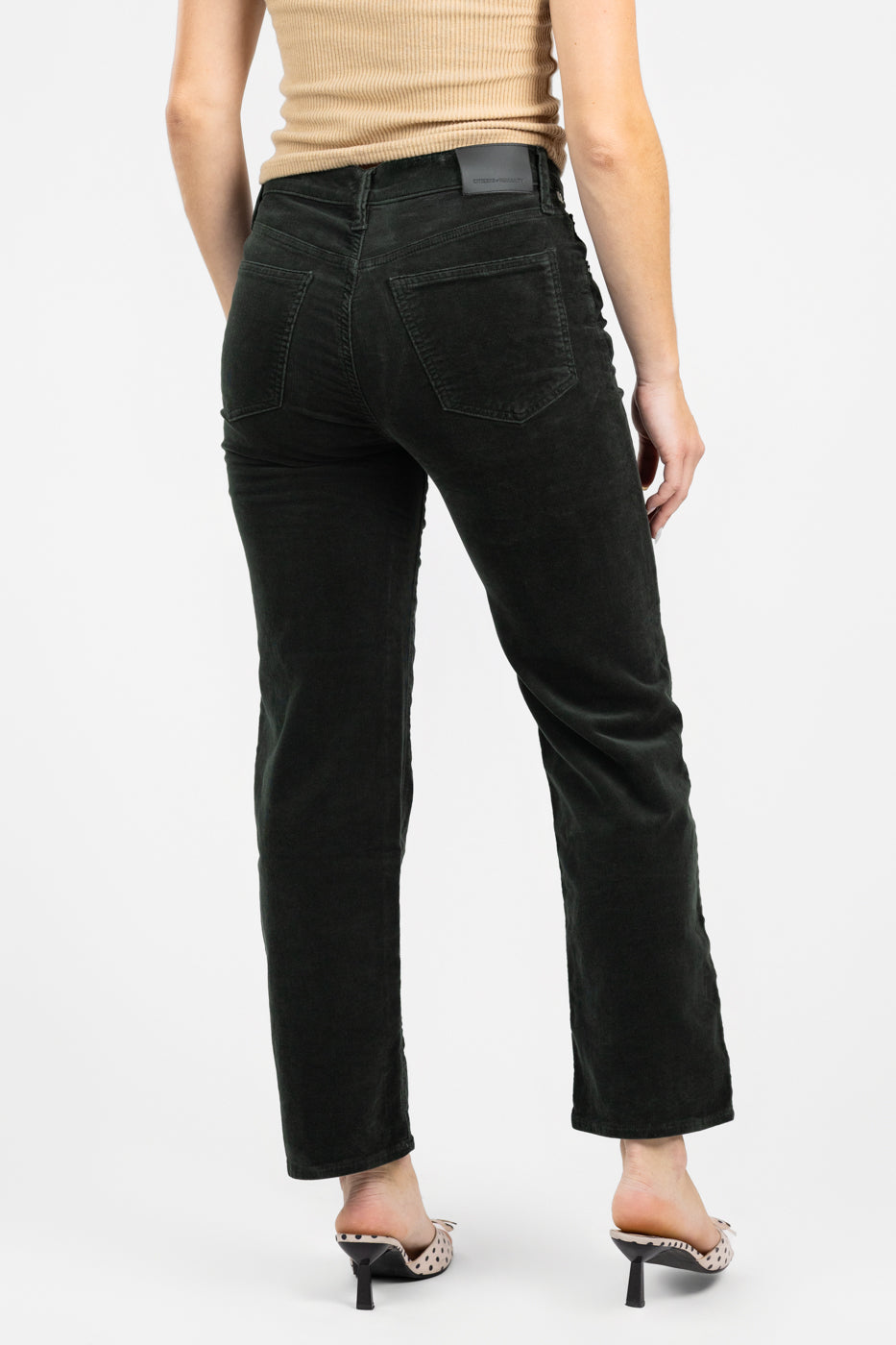 Dark Green Palma Straight Corduroy Pant