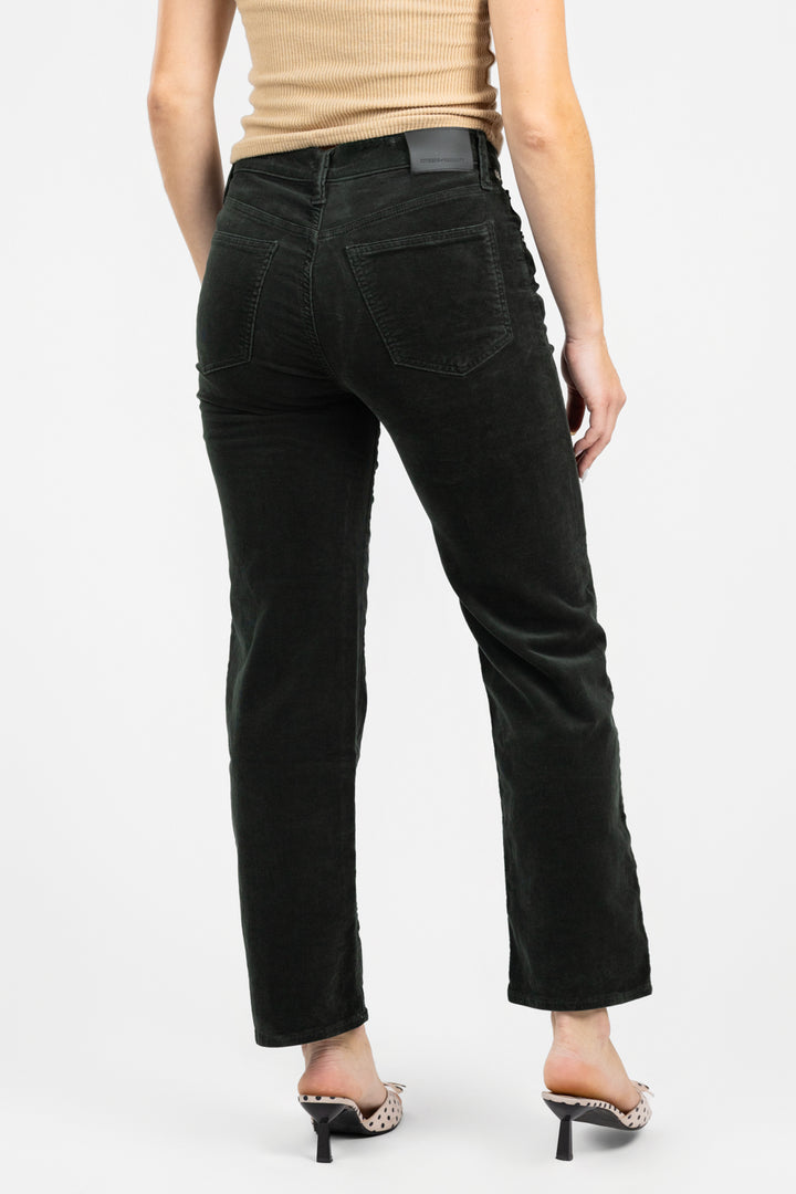 Dark Green Palma Straight Corduroy Pant