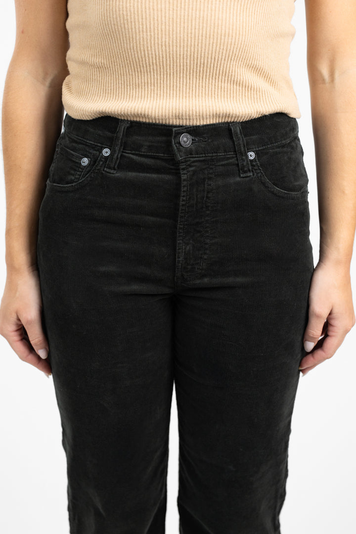 Dark Green Palma Straight Corduroy Pant