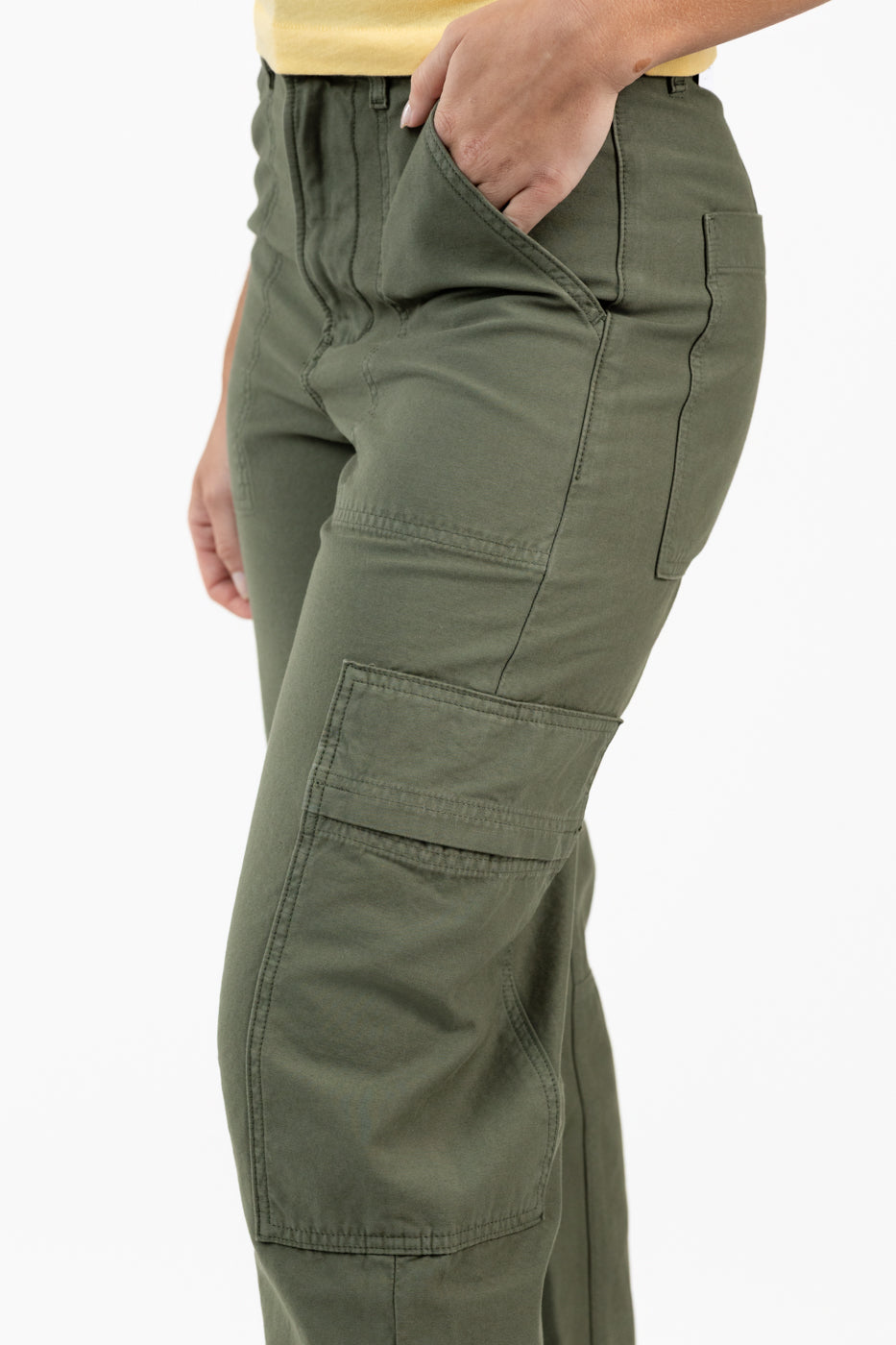 Dark Green Marcelle Low Slung Cargo Pant