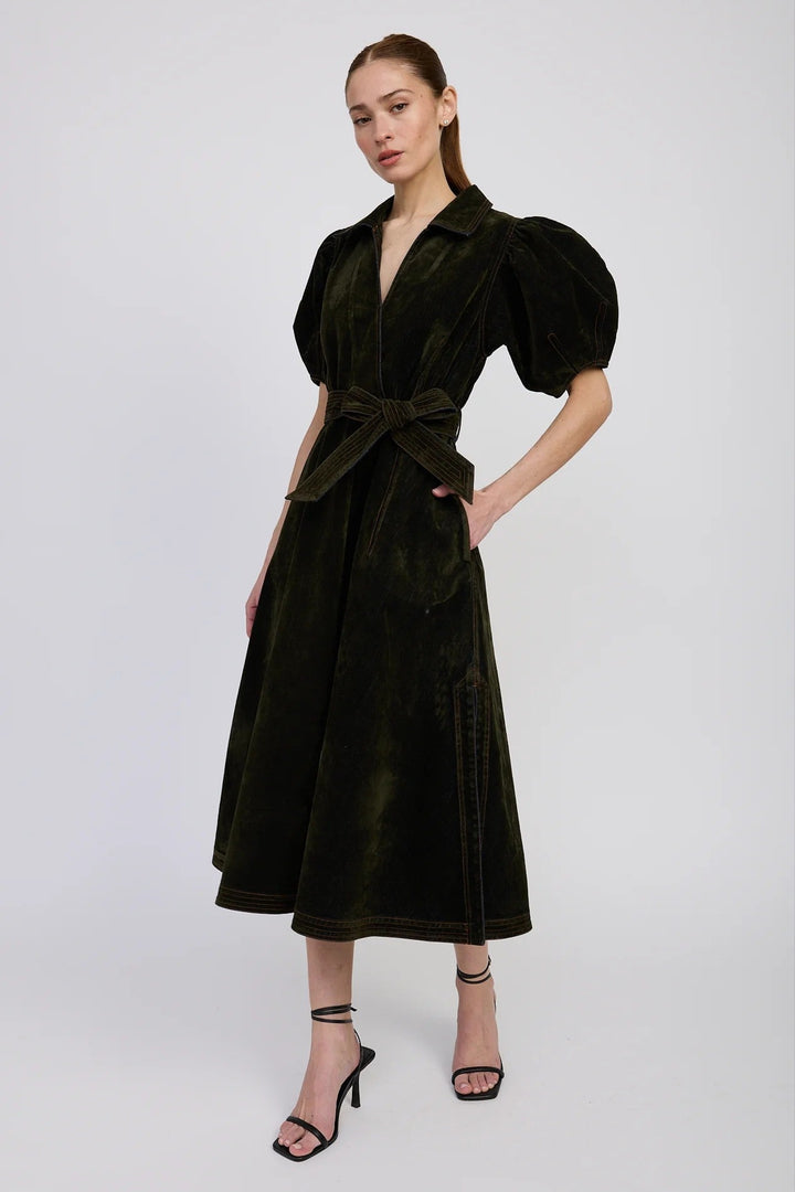 Dark Olive Julien Midi Dress
