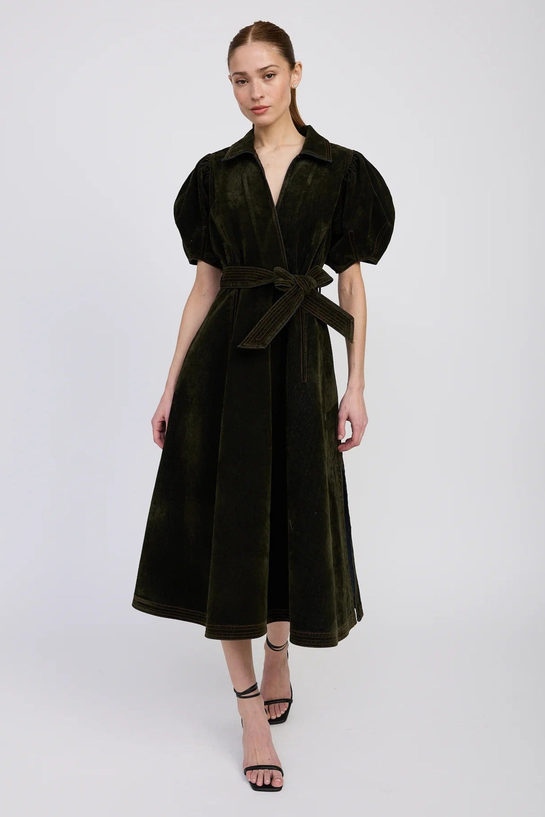 Dark Olive Julien Midi Dress