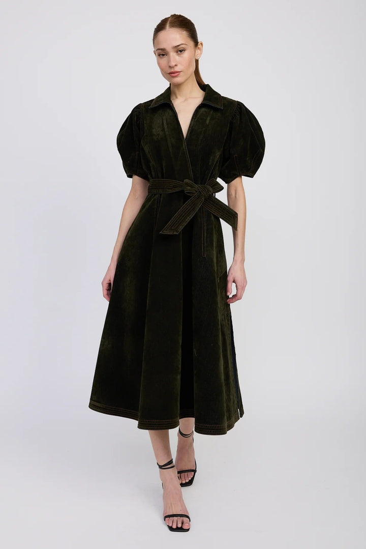Dark Olive Julien Midi Dress