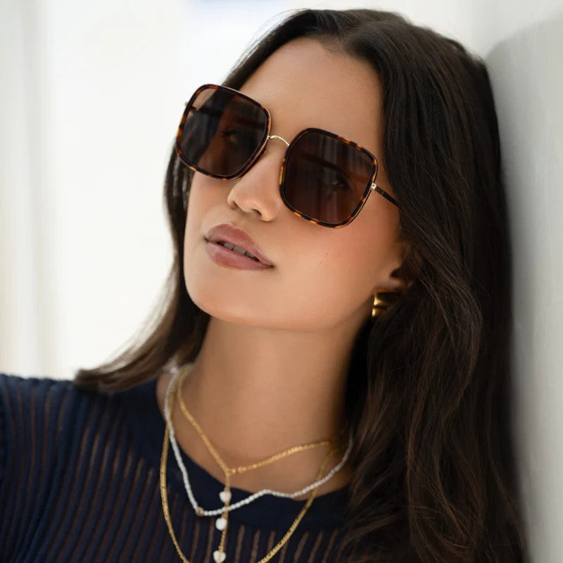 Dark Tortoise Cosmo Square Sunglasses