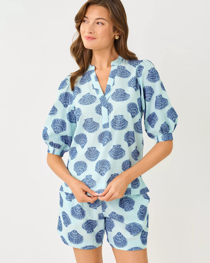 Day Dream Blue Seashell Mialeigh Top