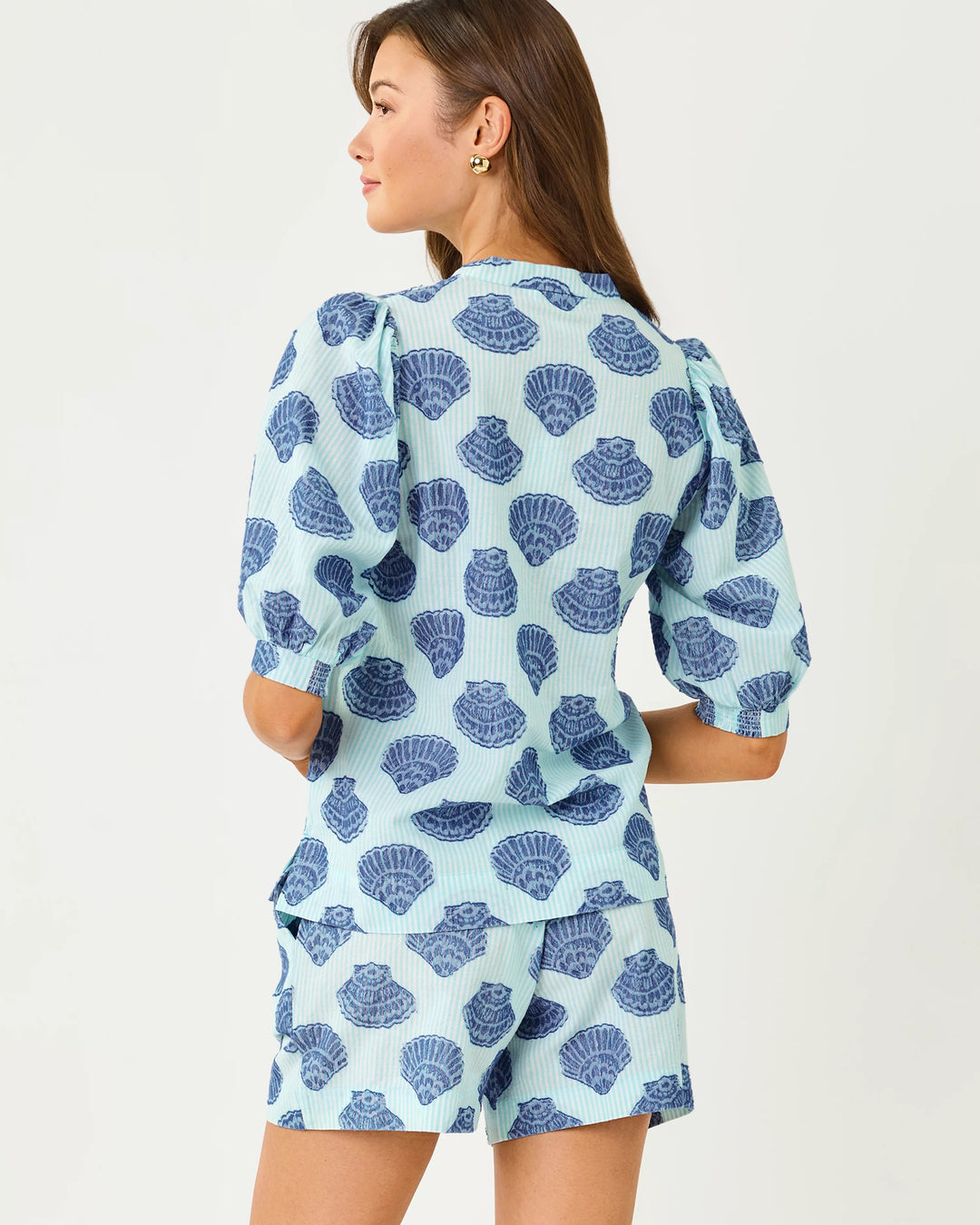 Day Dream Blue Seashell Mialeigh Top