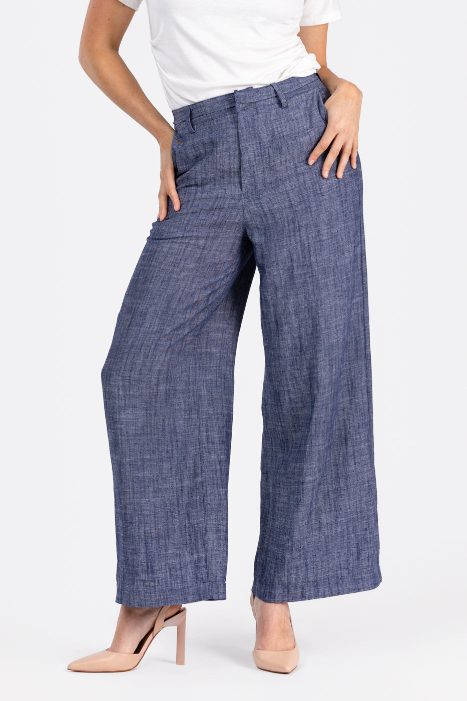Denim Blue Mid Rise Pant
