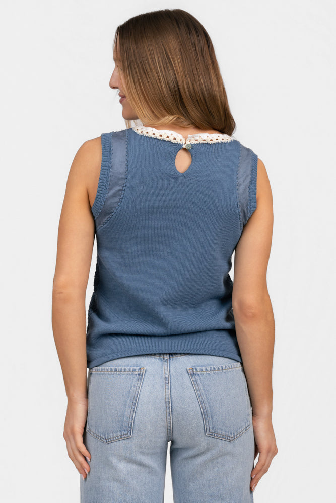 Denim Blue Suede Daph Top