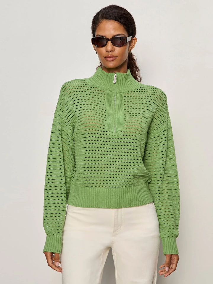 Detox Green Open Knit Sweater
