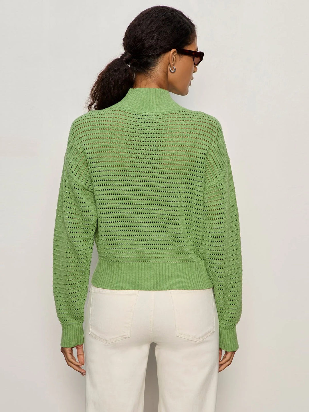 Detox Green Open Knit Sweater