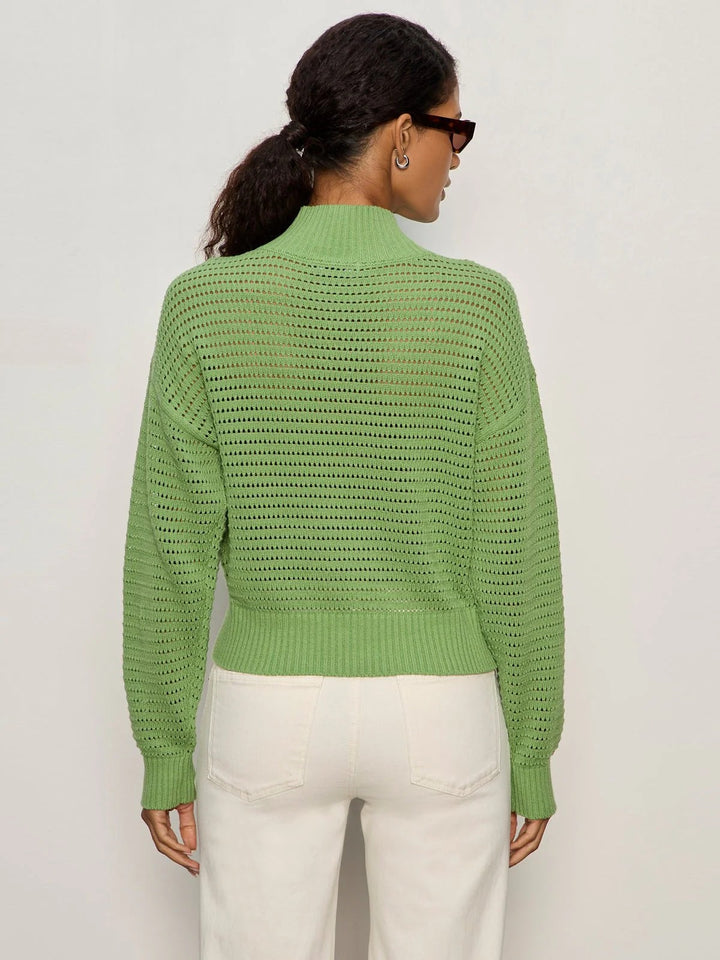 Detox Green Open Knit Sweater