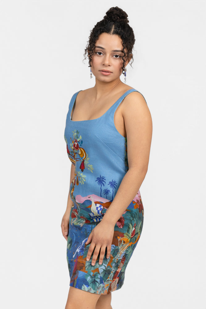 Dream Landscape Multicolor Mini Dress