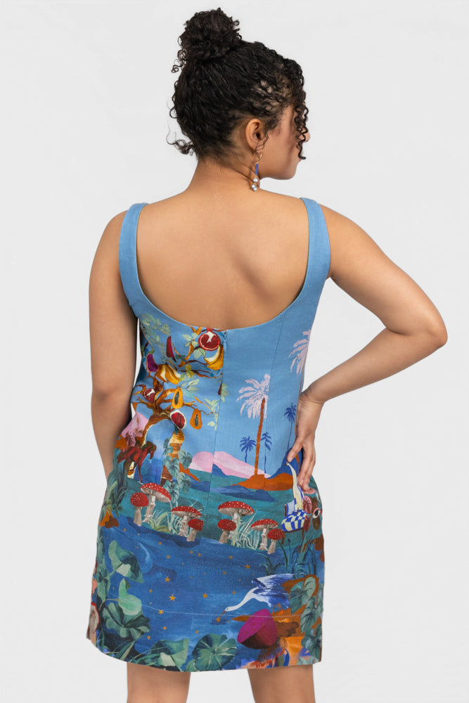 Dream Landscape Multicolor Mini Dress