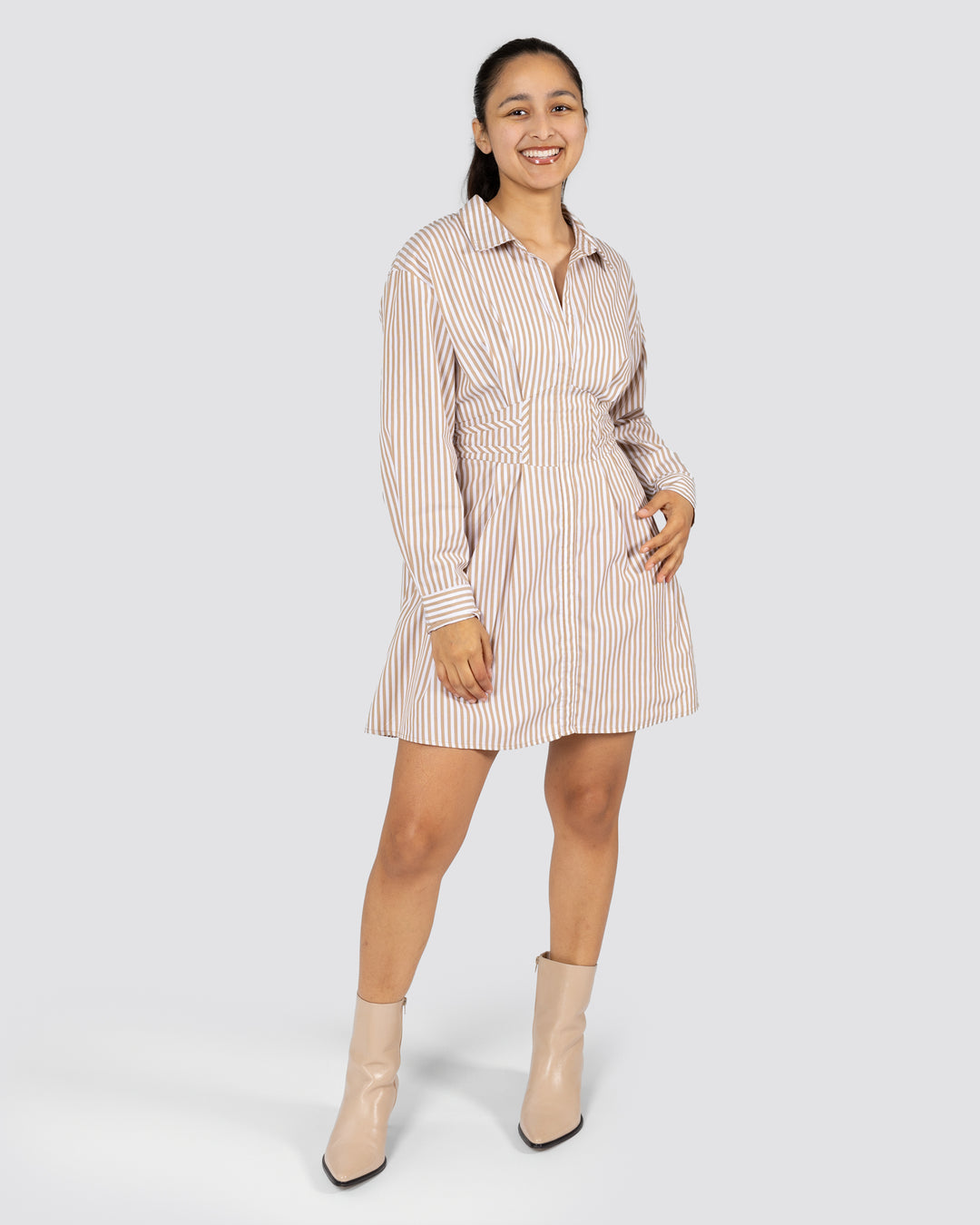 Dusty Taupe Aria Mini Dress