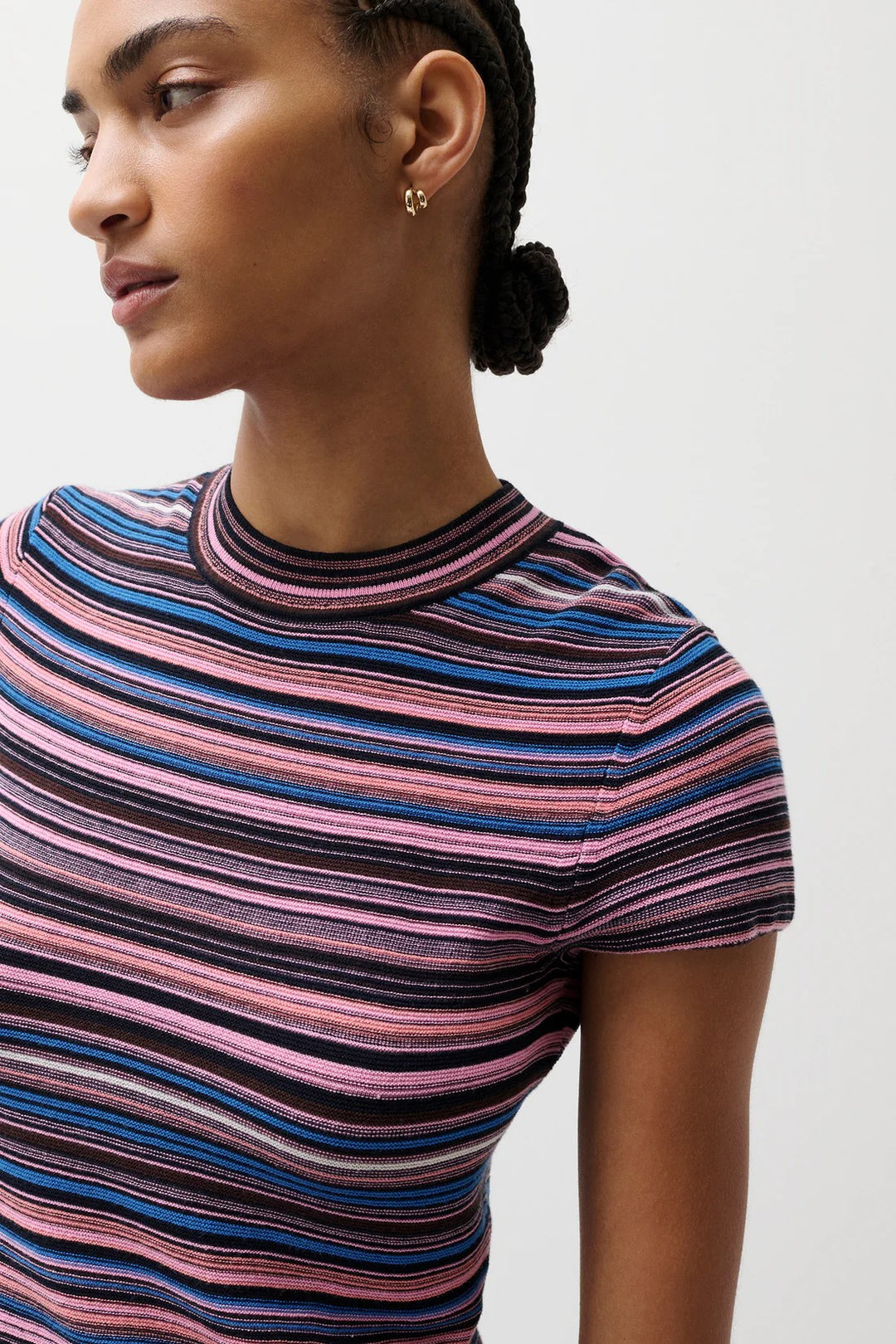 Egyptian Blue Multi Stripe Selene Sweater Tee