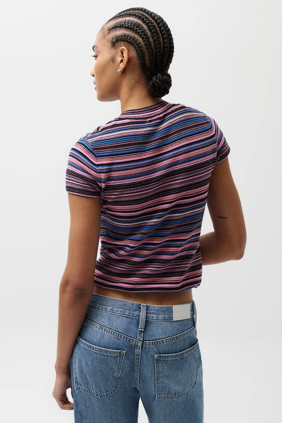 Egyptian Blue Multi Stripe Selene Sweater Tee