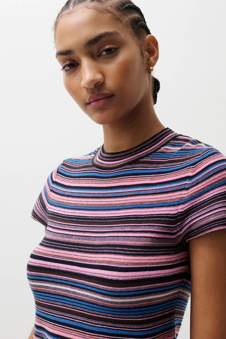 Egyptian Blue Multi Stripe Selene Sweater Tee