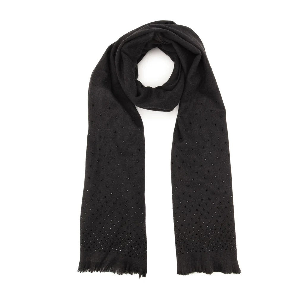 Elite Black Cascade Diamante Winter Scarf