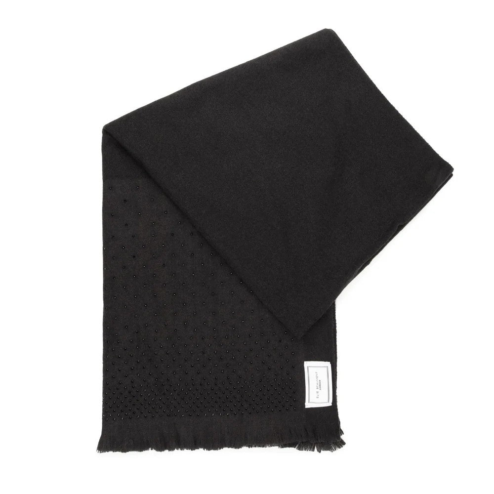 Elite Black Cascade Diamante Winter Scarf