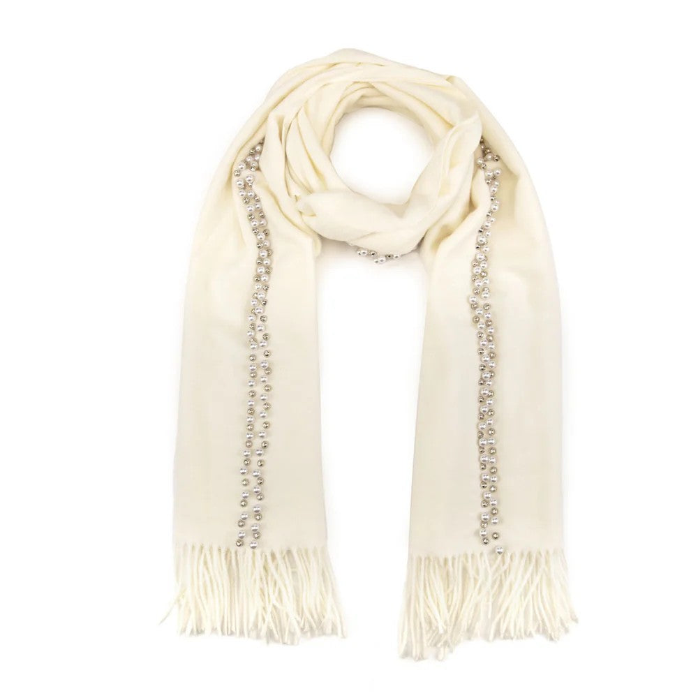 Elite White Pearl Winter Scarf