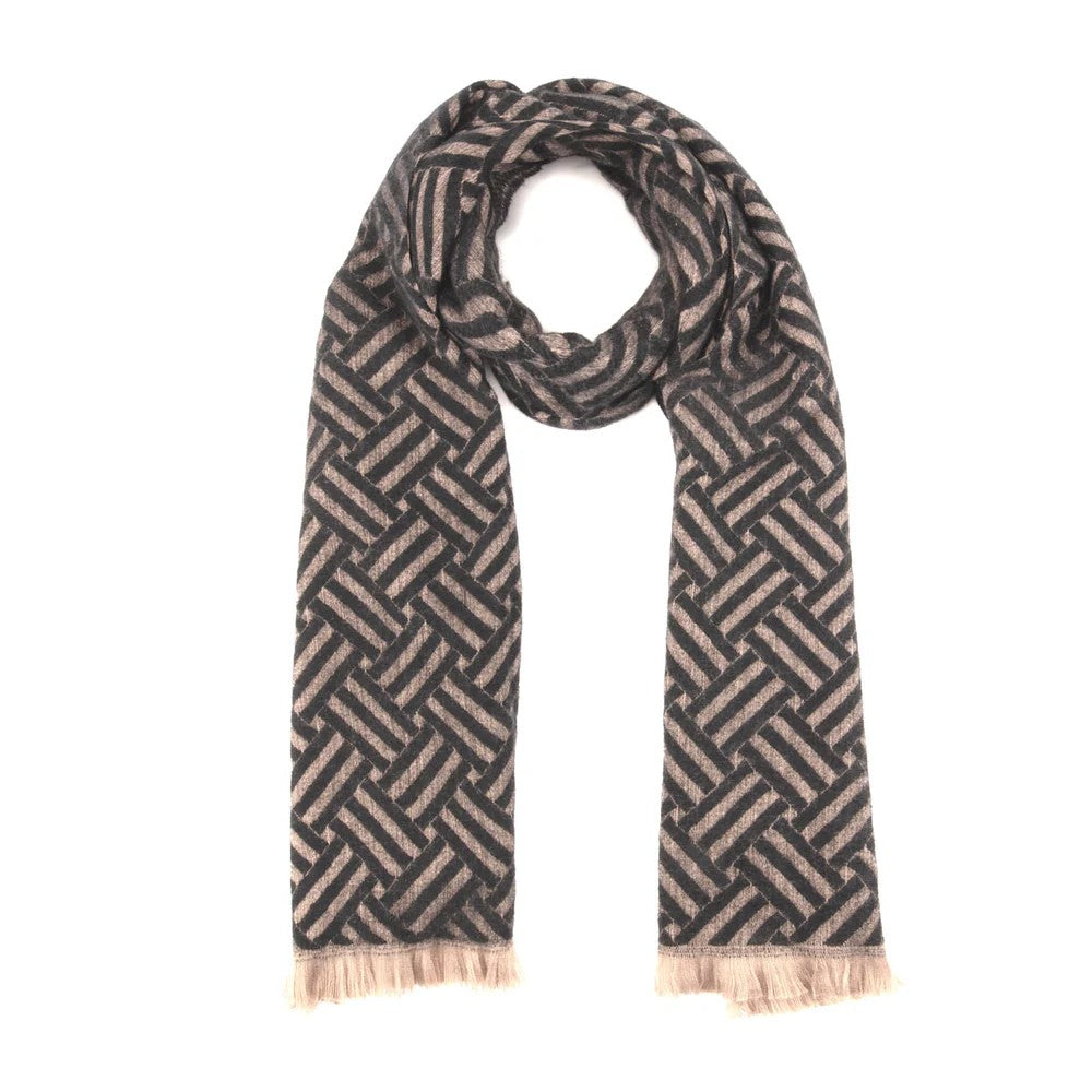Elite Woven Black Winter Scarf