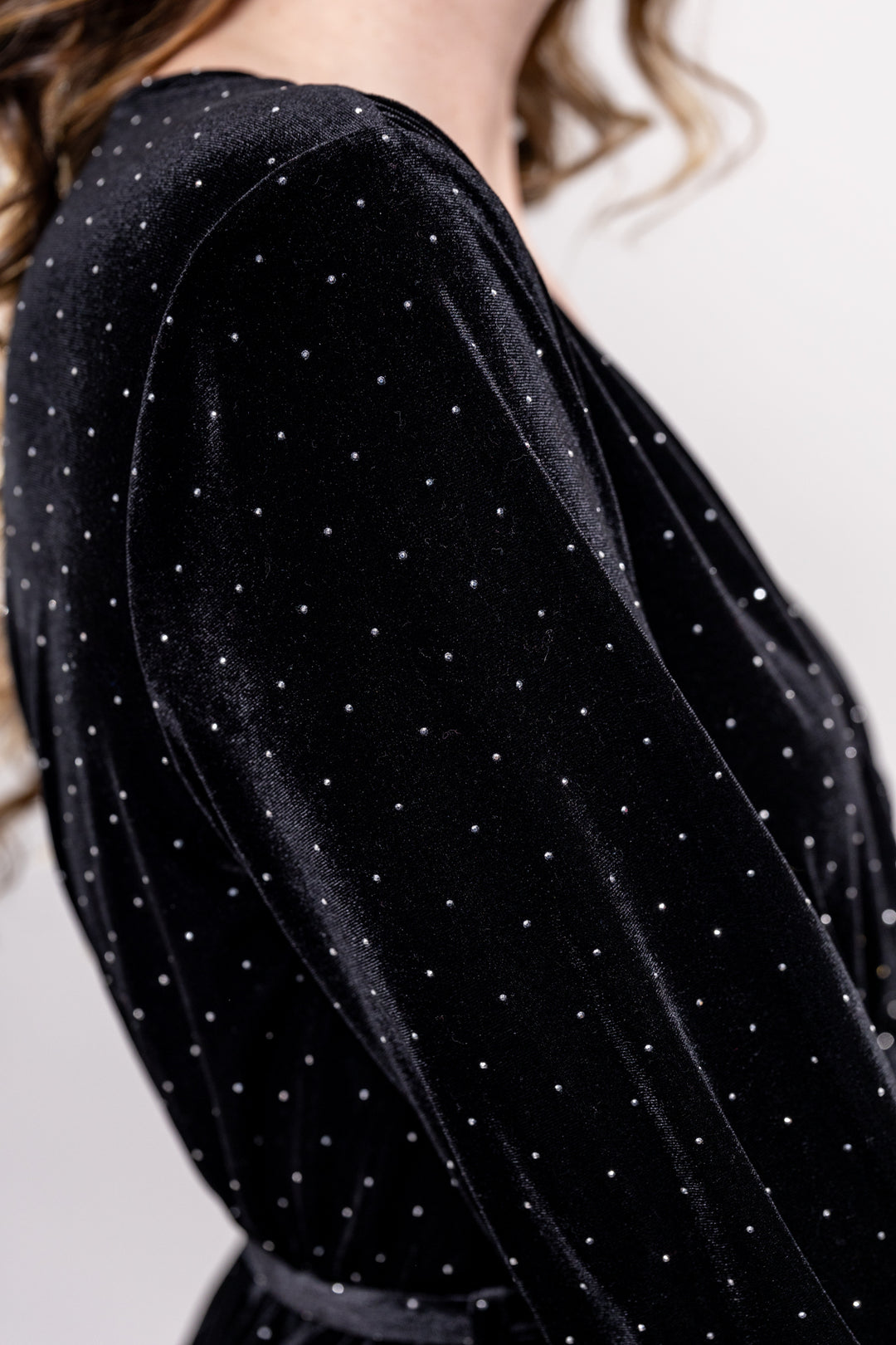 Embellished Black Velvet Mable Dress