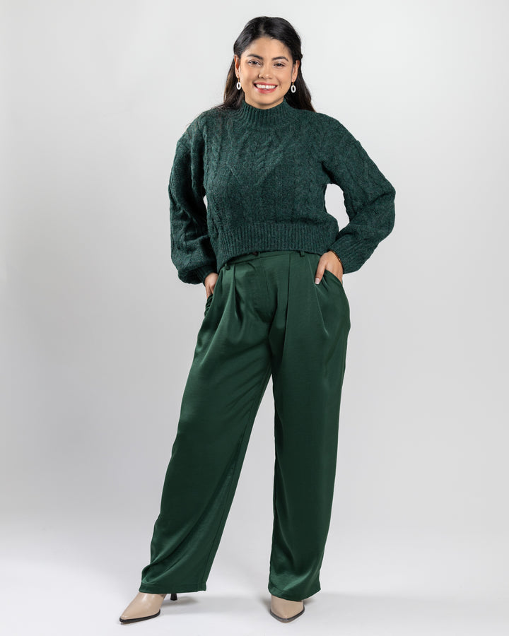 Emerald Green Wide Leg Mimosa Pant