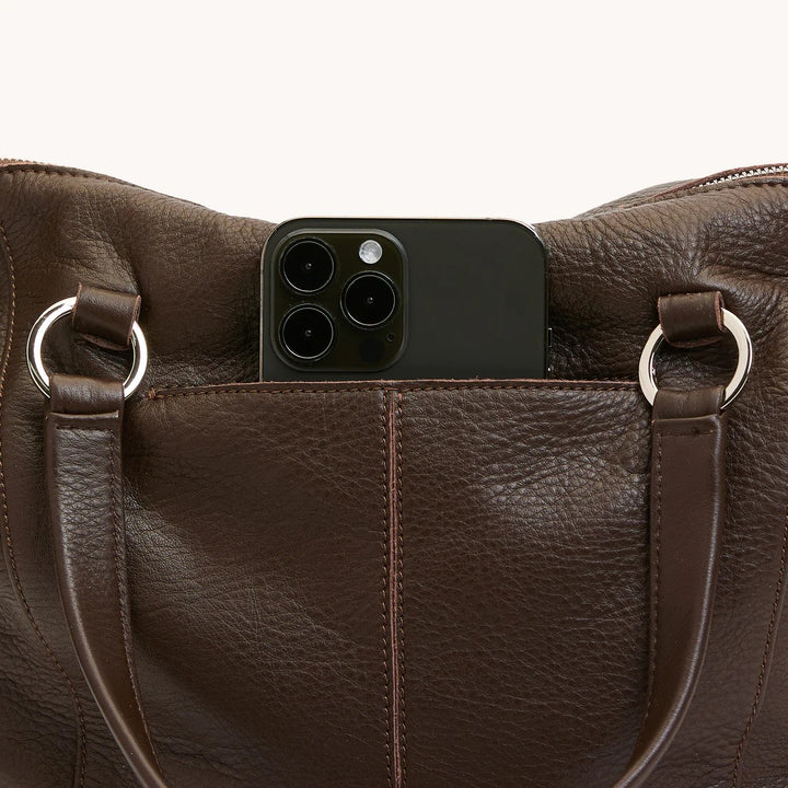 Espresso Pebble Daniel Medium Handbag