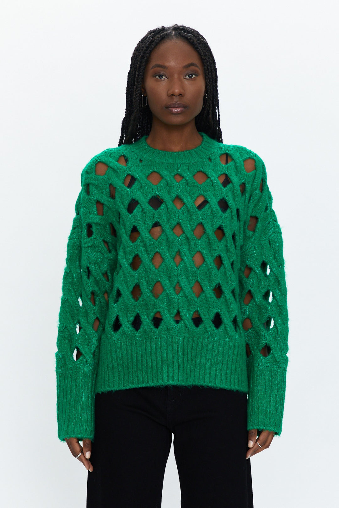 Evergreen Open Knit Darya Sweater