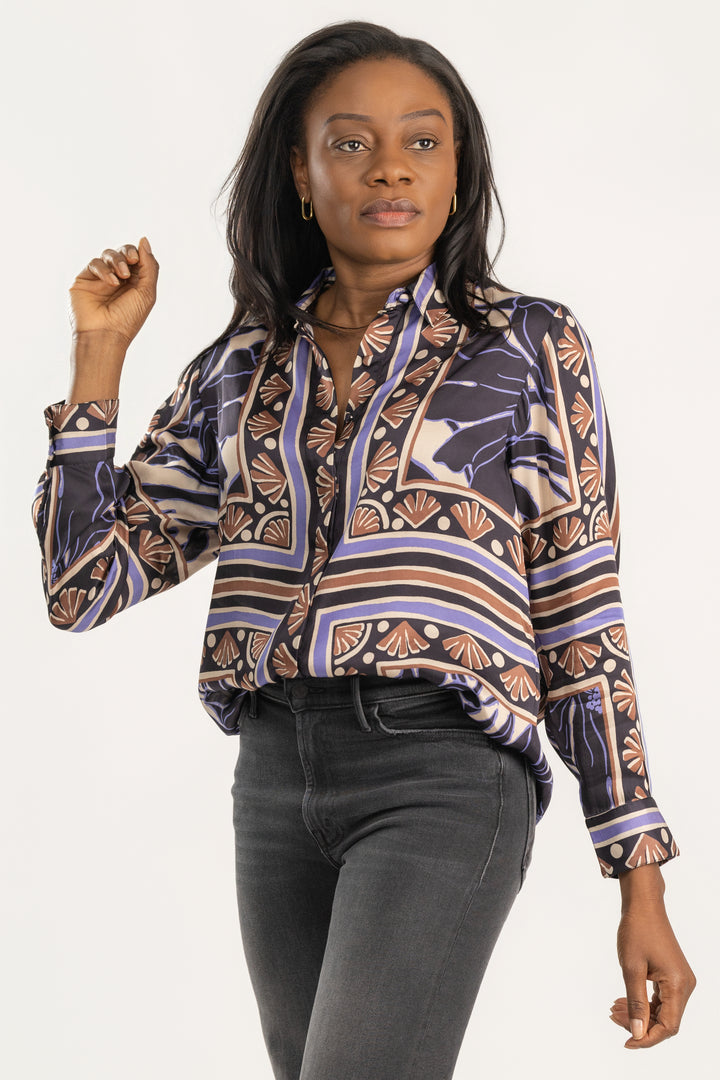 Fleur Scarf Print Nadia Shirt