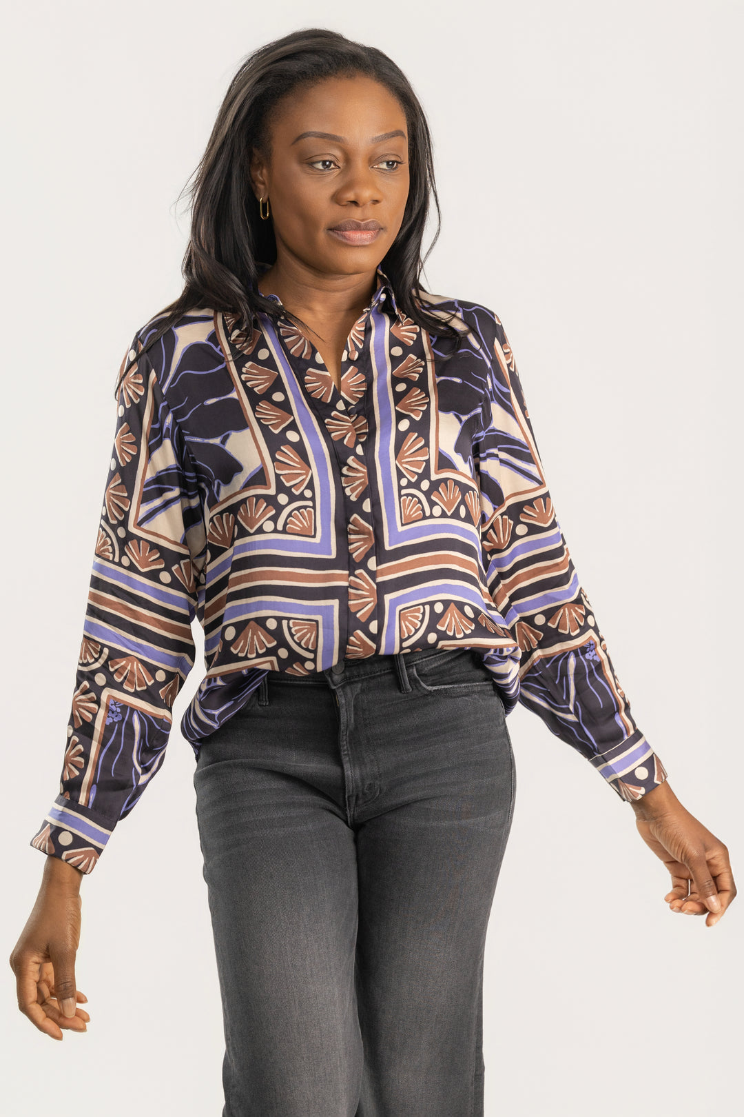 Fleur Scarf Print Nadia Shirt
