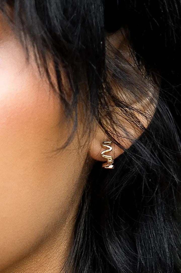 Flo Huggie Hoop Earrings