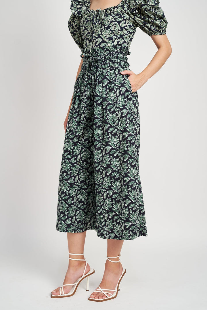 Forest Navy Cropped Wide Leg Arielle Pant