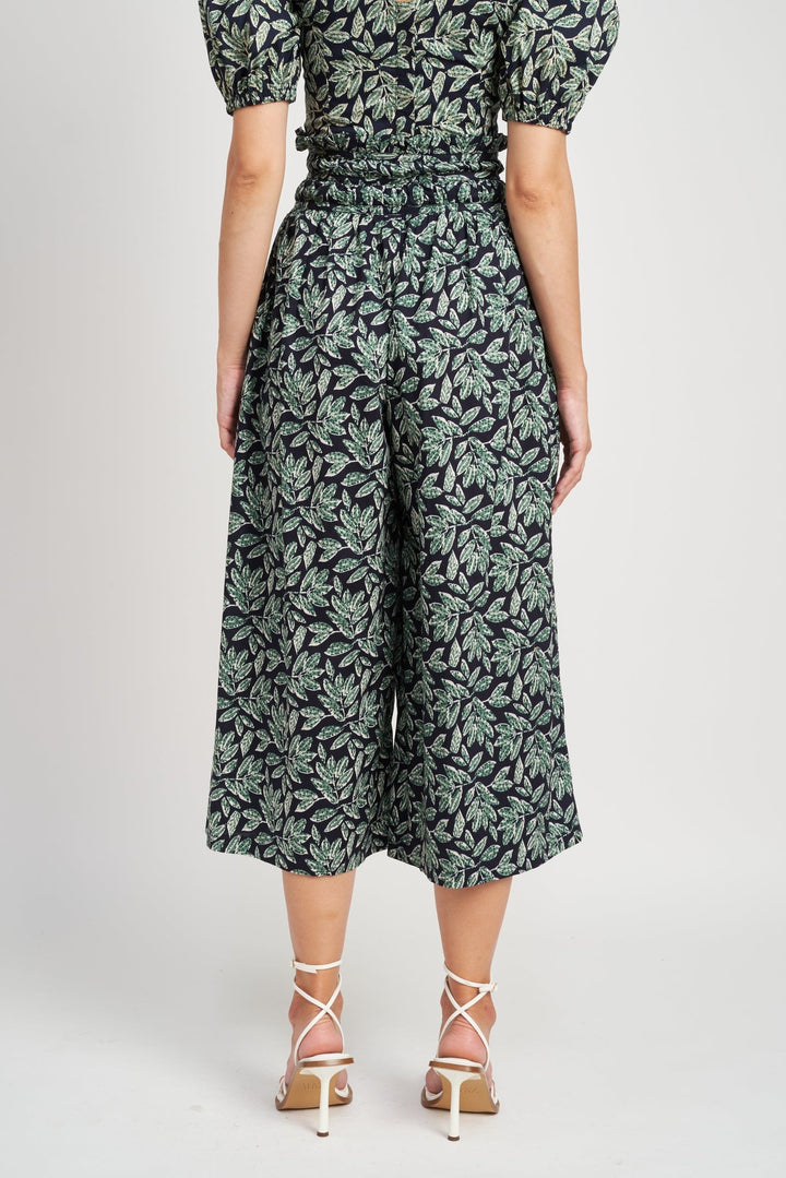 Forest Navy Cropped Wide Leg Arielle Pant