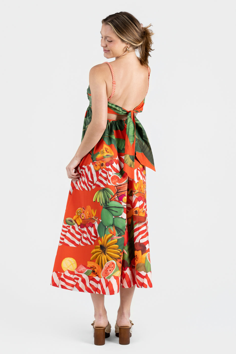 Fruit Trolley Red Maxi Dress