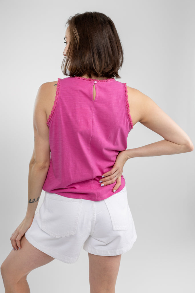 Fuchsia Satin Kelsi Tank Top