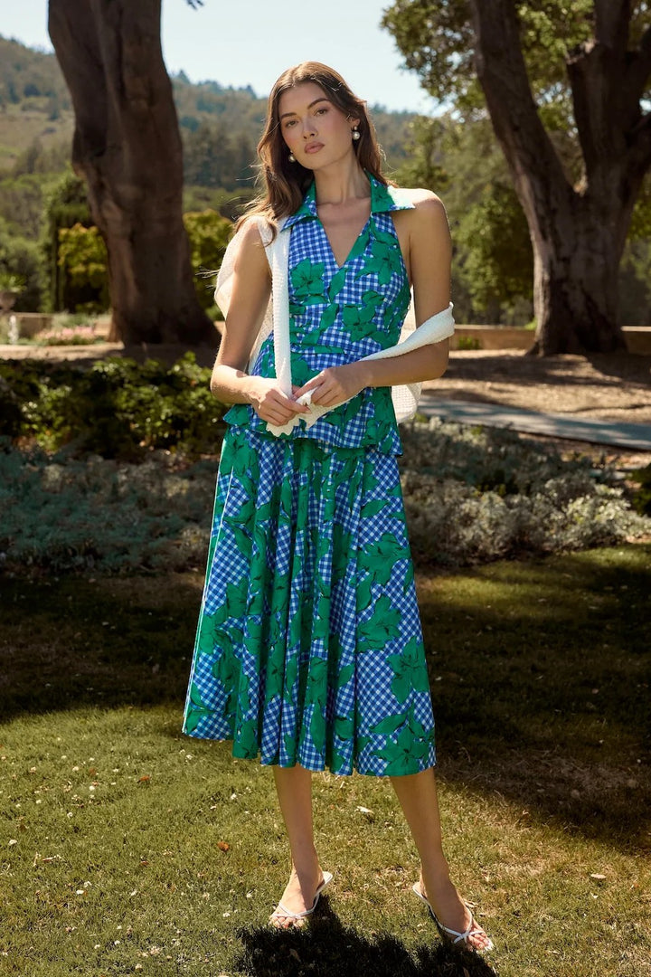 Gingham Multi Rye Midi Skirt