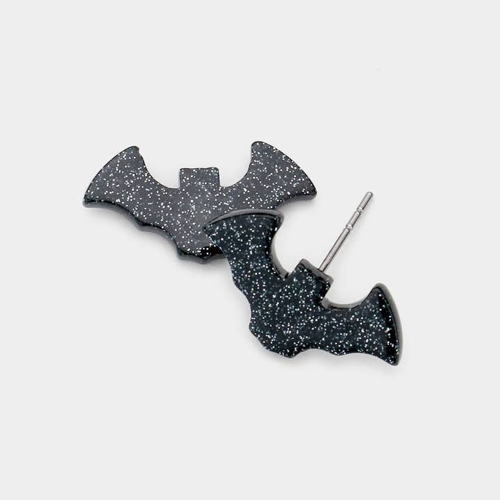 Glitter Bat Acrylic Stud Earrings