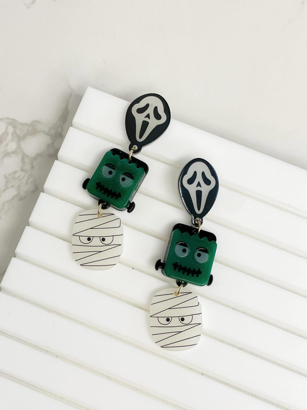 Glow In The Dark Mummy Dangle Earrings