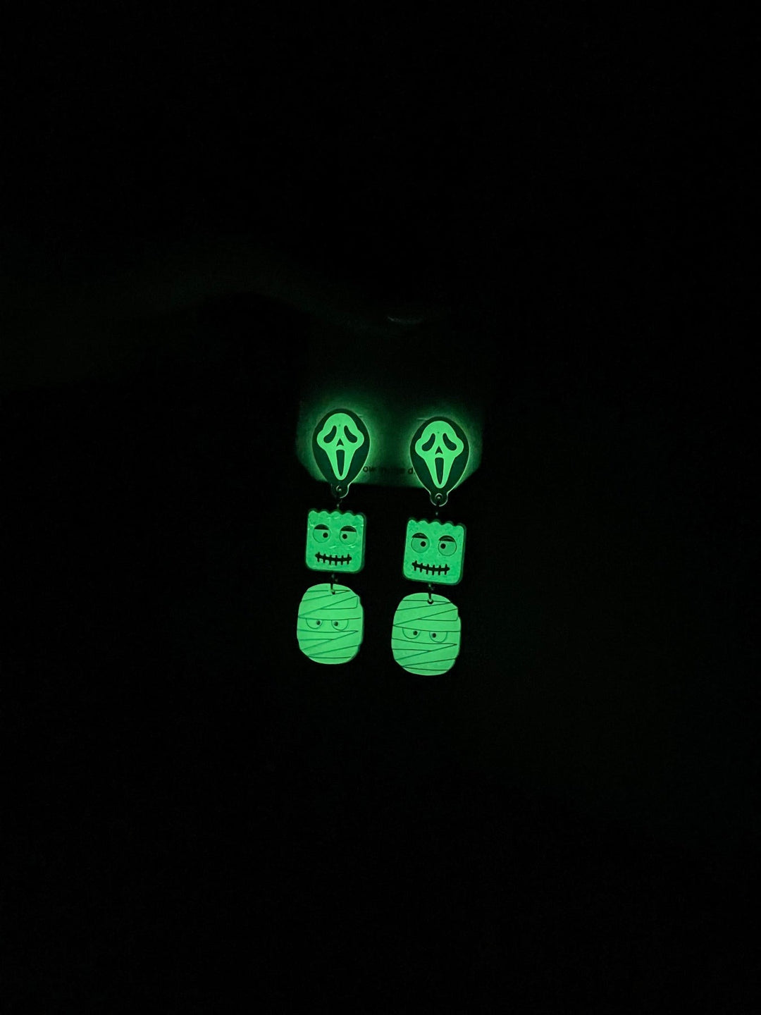 Glow In The Dark Mummy Dangle Earrings