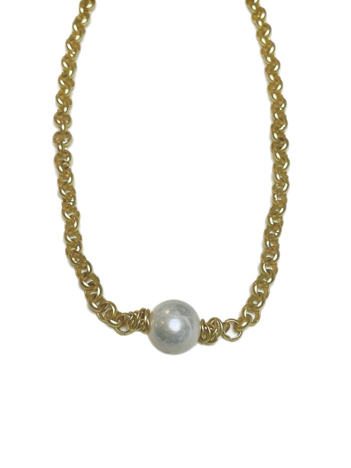 Gold And Pearl Liz Necklace