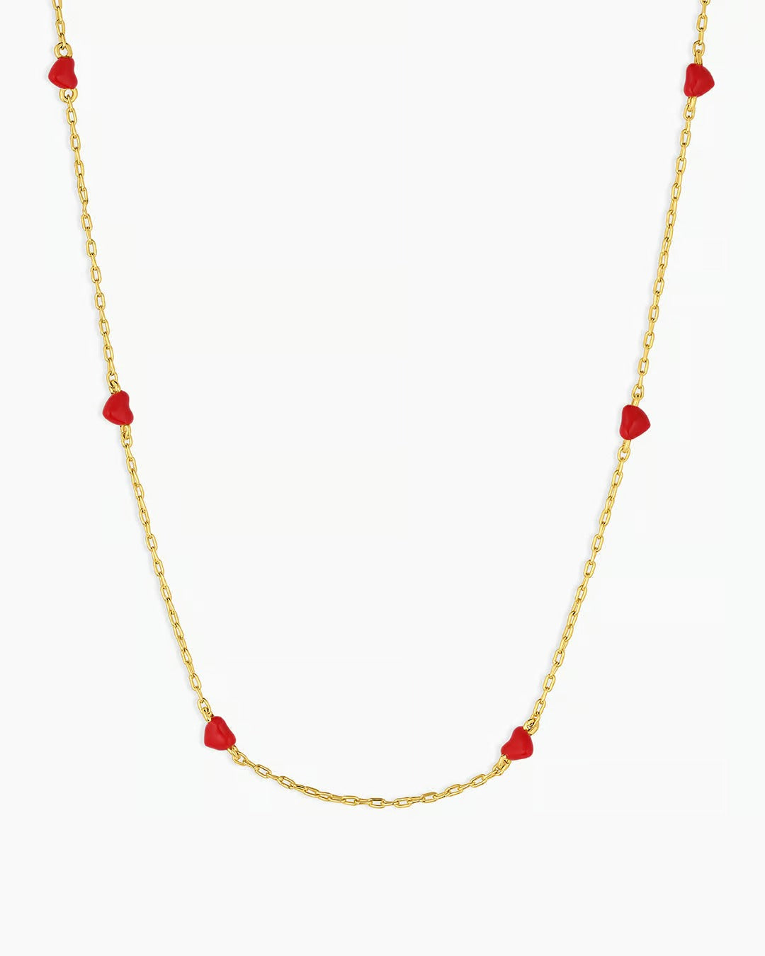 Gold And Red Enamel Amour Necklace