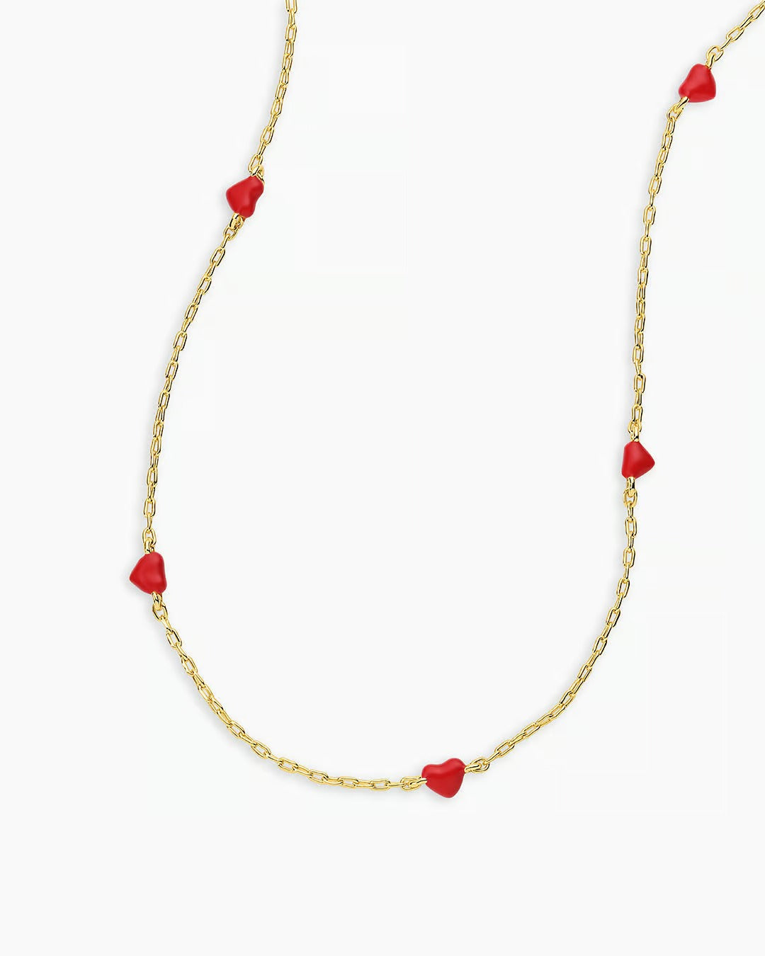 Gold And Red Enamel Amour Necklace